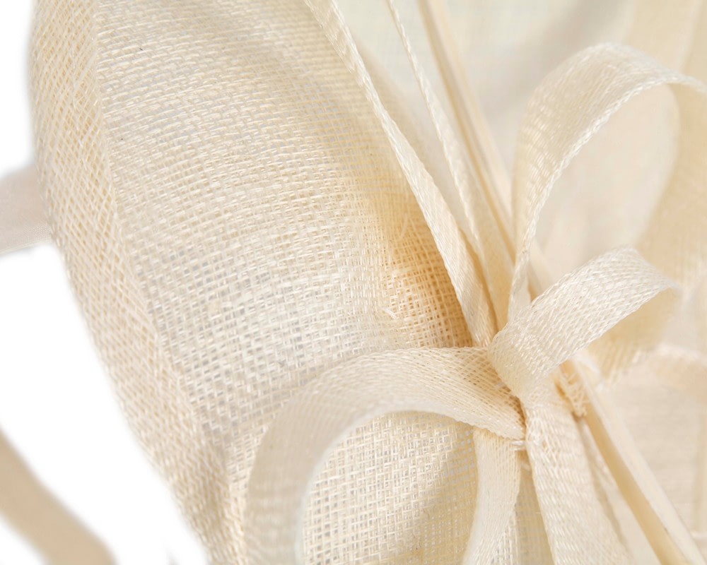 Cream sinamay racing fascinator by Max Alexander - Fascinators Online Cream sinamay racing fascinator by Max Alexander - Image 5