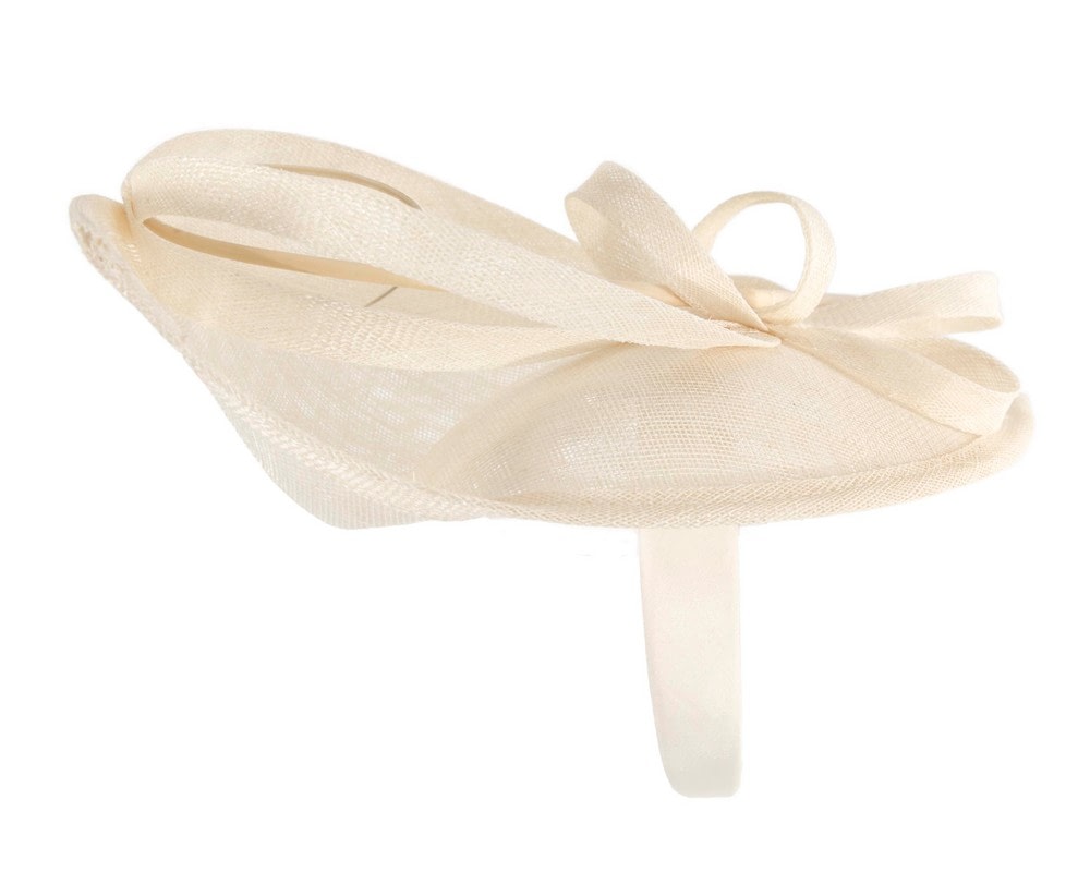 Cream sinamay racing fascinator by Max Alexander - Fascinators Online Cream sinamay racing fascinator by Max Alexander - Image 4