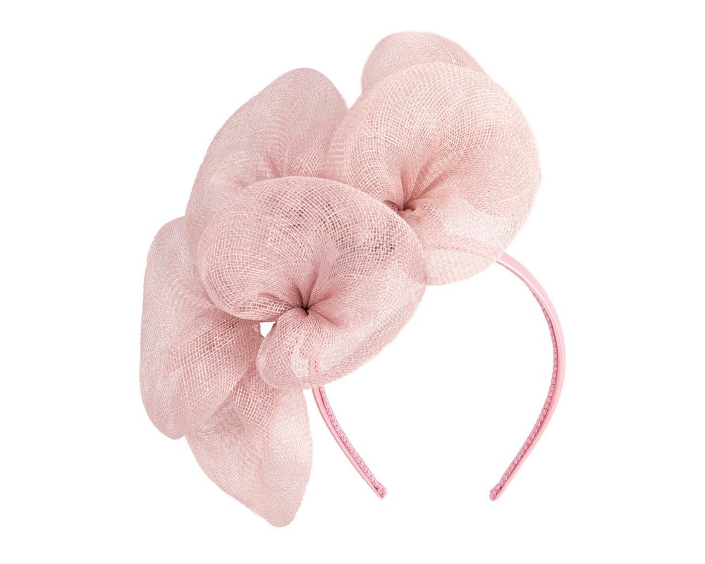 Fascinators Online - Dusty pink sinamay flower fascinator by Max Alexander