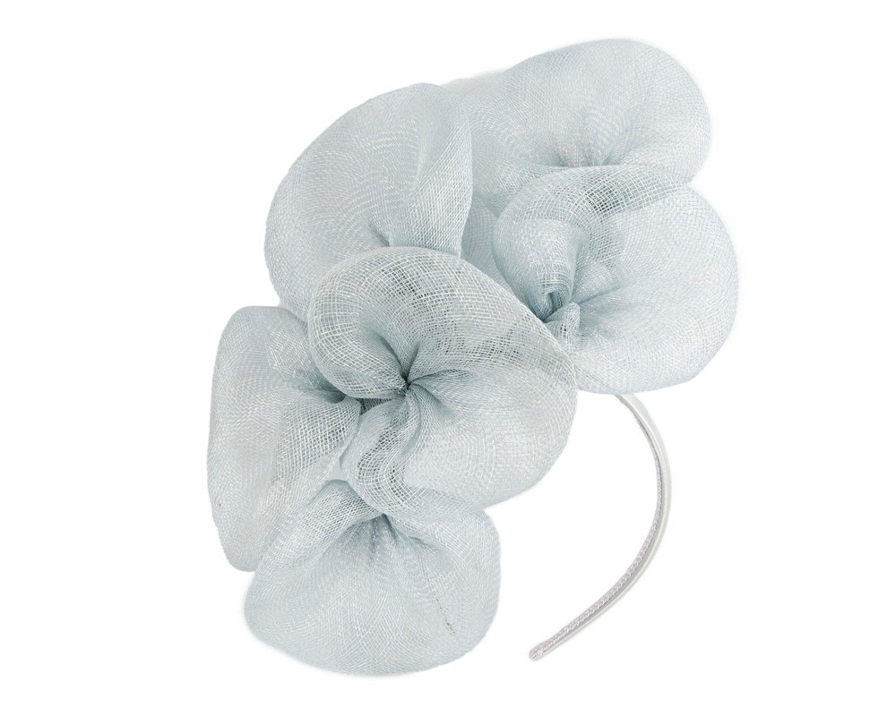 Fascinators Online - Light blue sinamay flower fascinator by Max Alexander