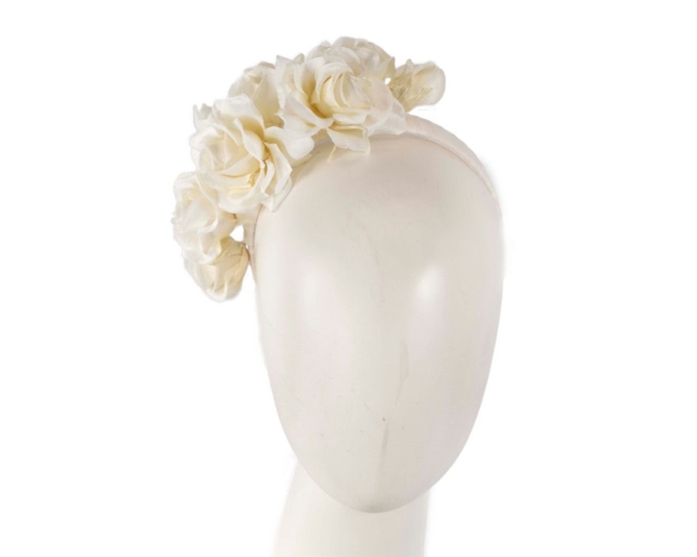 Fascinators Online - Cream flower headband fascinator by Max Alexander
