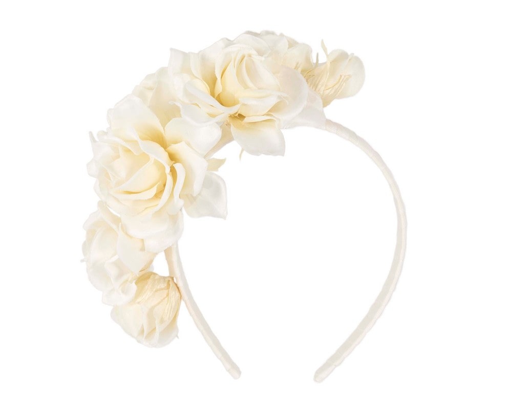 Fascinators Online - Cream flower headband fascinator by Max Alexander