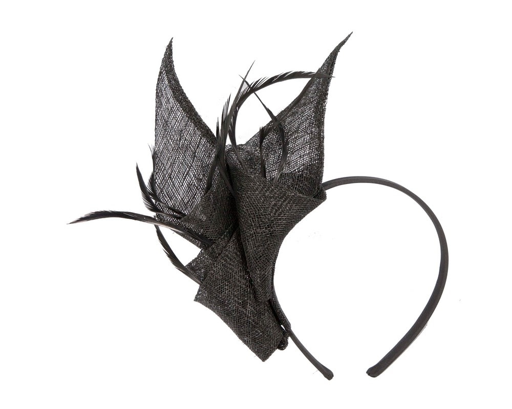 Fascinators Online - Black sinamay fascinator by Max Alexander