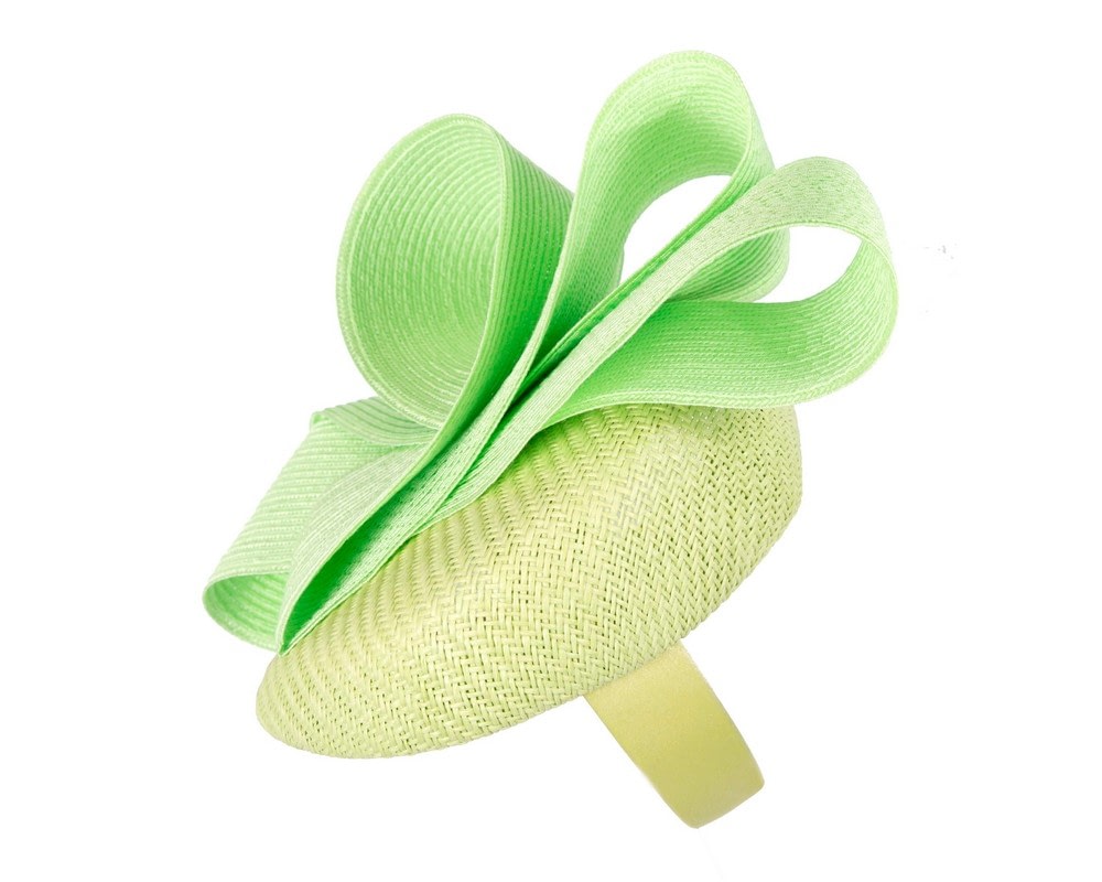 Lime green racing pillbox fascinator by Fillies Collection - Image 3