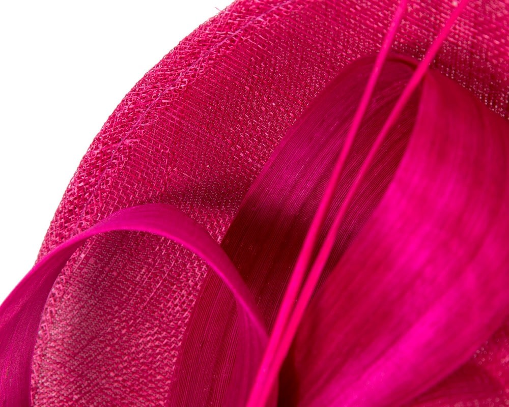 Bespoke fuchsia sinamay fascinator by Max Alexander - Fascinators Online Bespoke fuchsia sinamay fascinator by Max Alexander - Image 3