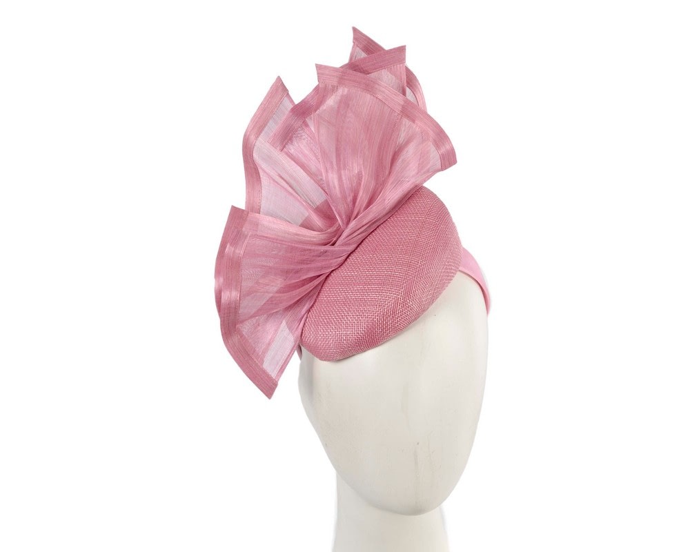 Fascinators Online - Bespoke dusty pink racing pillbox fascinator by Fillies Collection