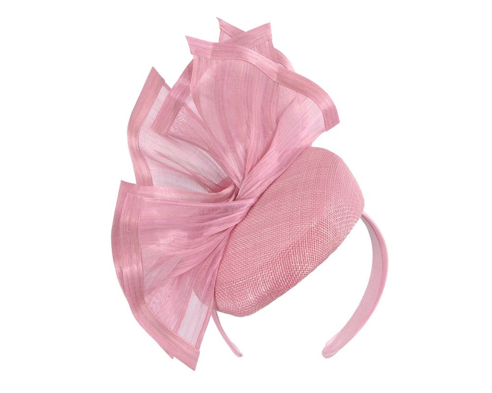 Fascinators Online - Bespoke dusty pink racing pillbox fascinator by Fillies Collection