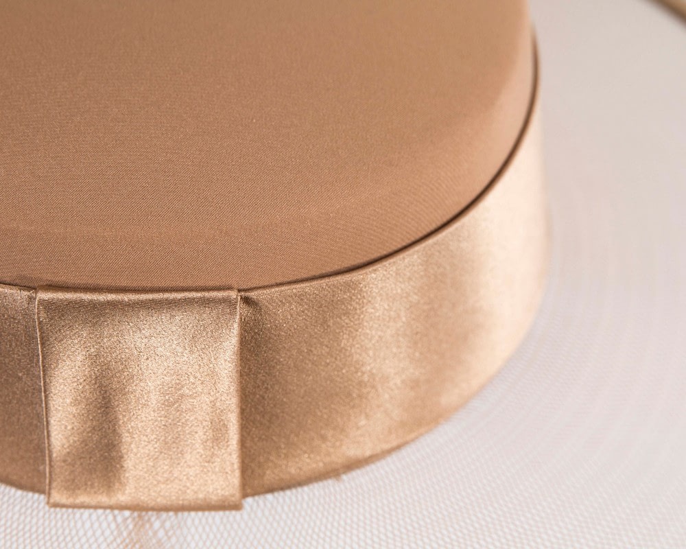 Coffee boater hat by Cupids Millinery Melbourne - Fascinators Online Coffee boater hat by Cupids Millinery Melbourne - Image 4