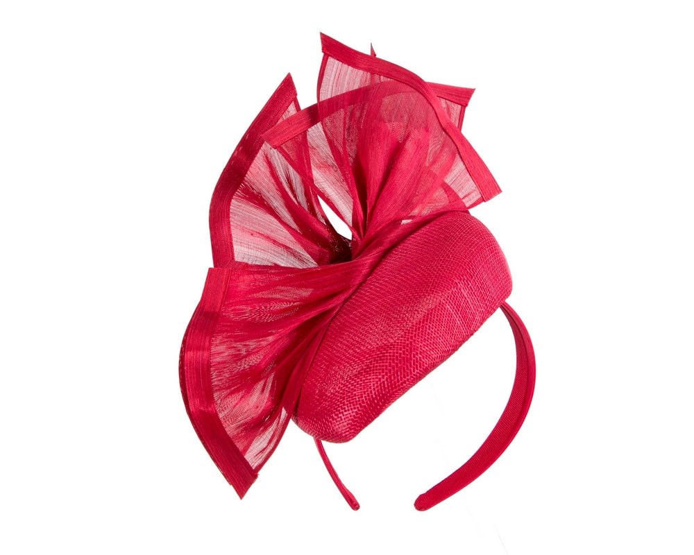 Fascinators Online - Bespoke red racing pillbox fascinator by Fillies Collection