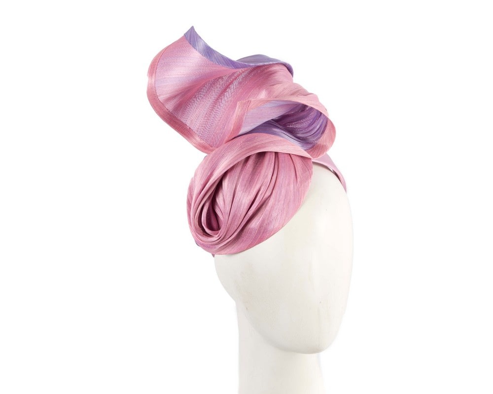 Fascinators Online - Bespoke dusty pink & lilac racing fascinator by Fillies Collection
