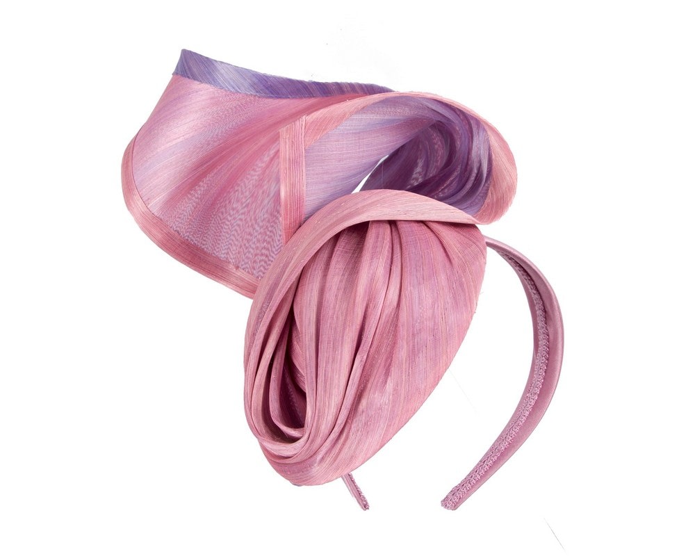 Fascinators Online - Bespoke dusty pink & lilac racing fascinator by Fillies Collection