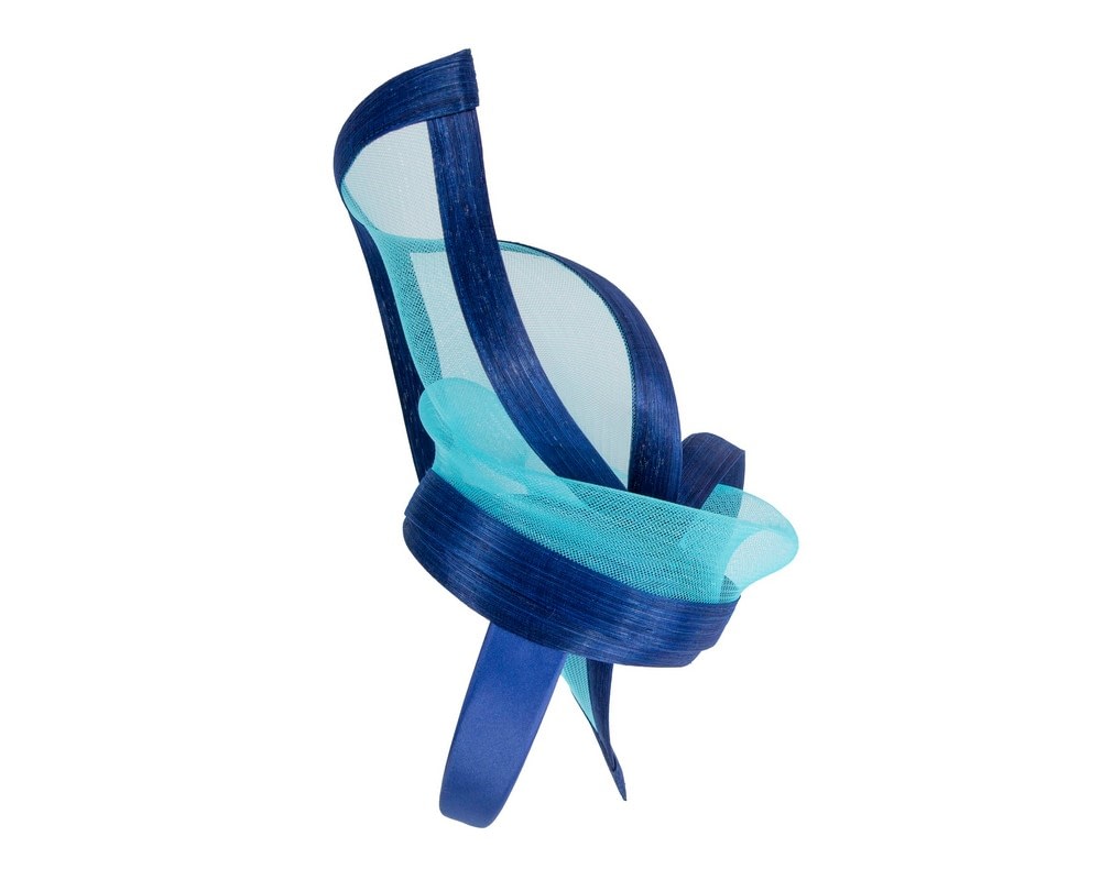 Edgy blue & turquoise fascinator by Fillies Collection - Image 4