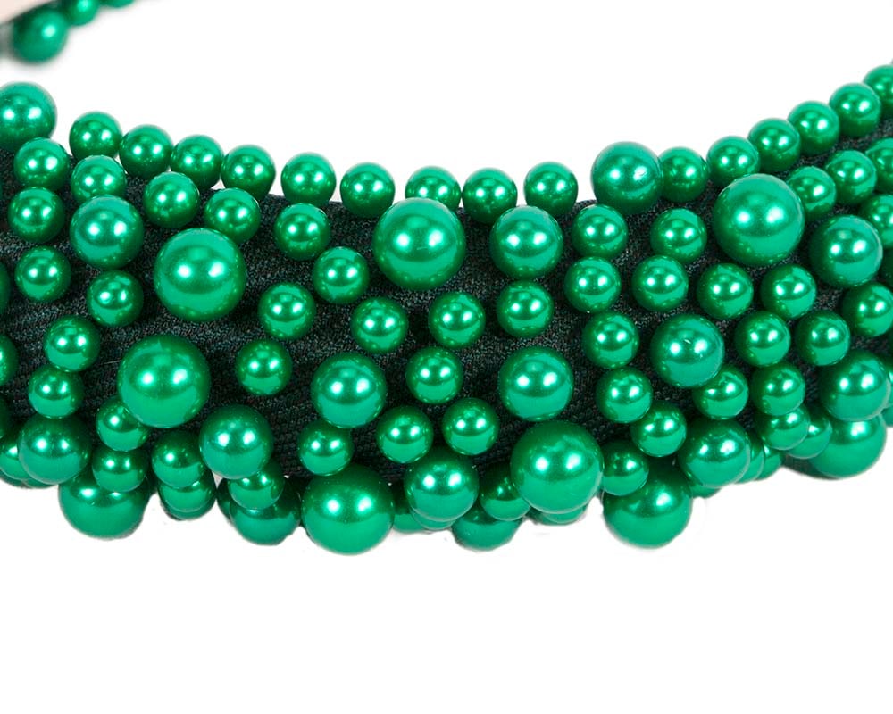 Stylish Dark Green Fascinator Headband - Image 3