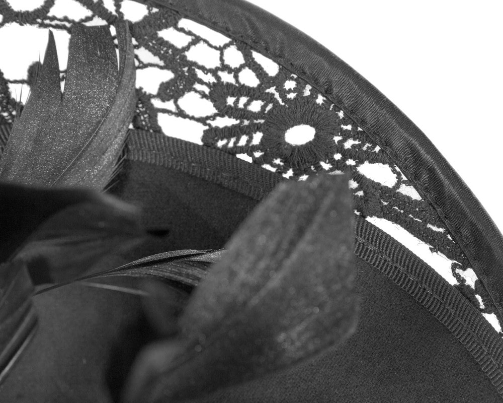 Bespoke black winter fascinator by Fillies Collection - Fascinators Online Bespoke black winter fascinator by Fillies Collection - Image 5