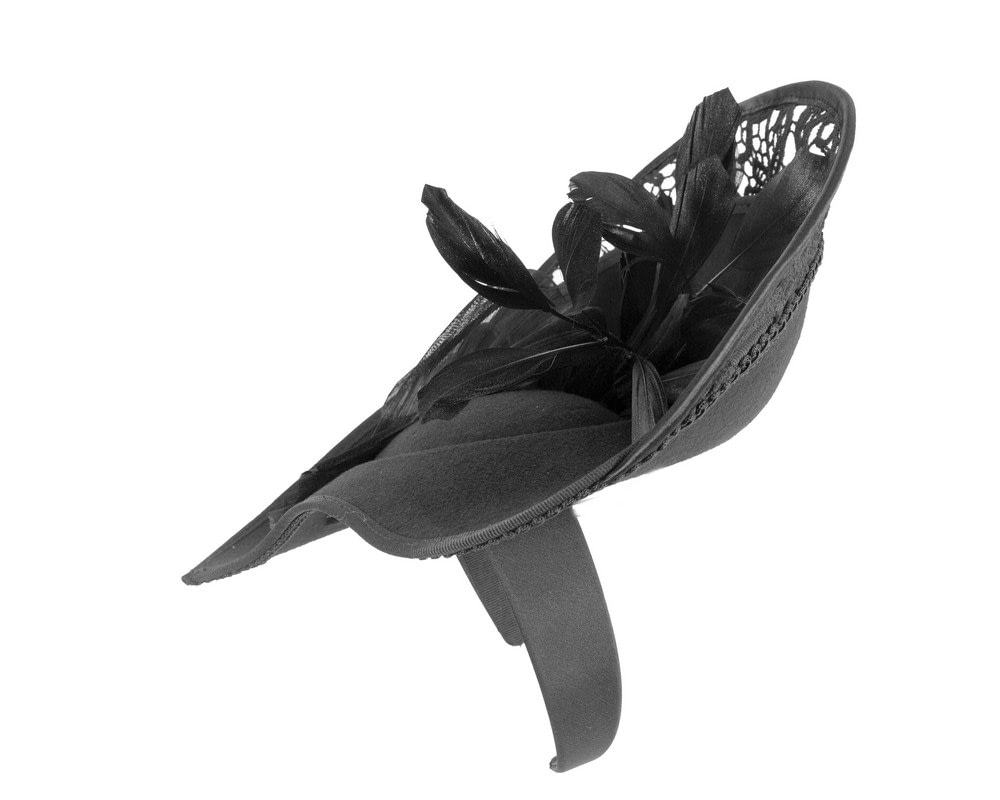 Bespoke black winter fascinator by Fillies Collection - Fascinators Online Bespoke black winter fascinator by Fillies Collection - Image 3