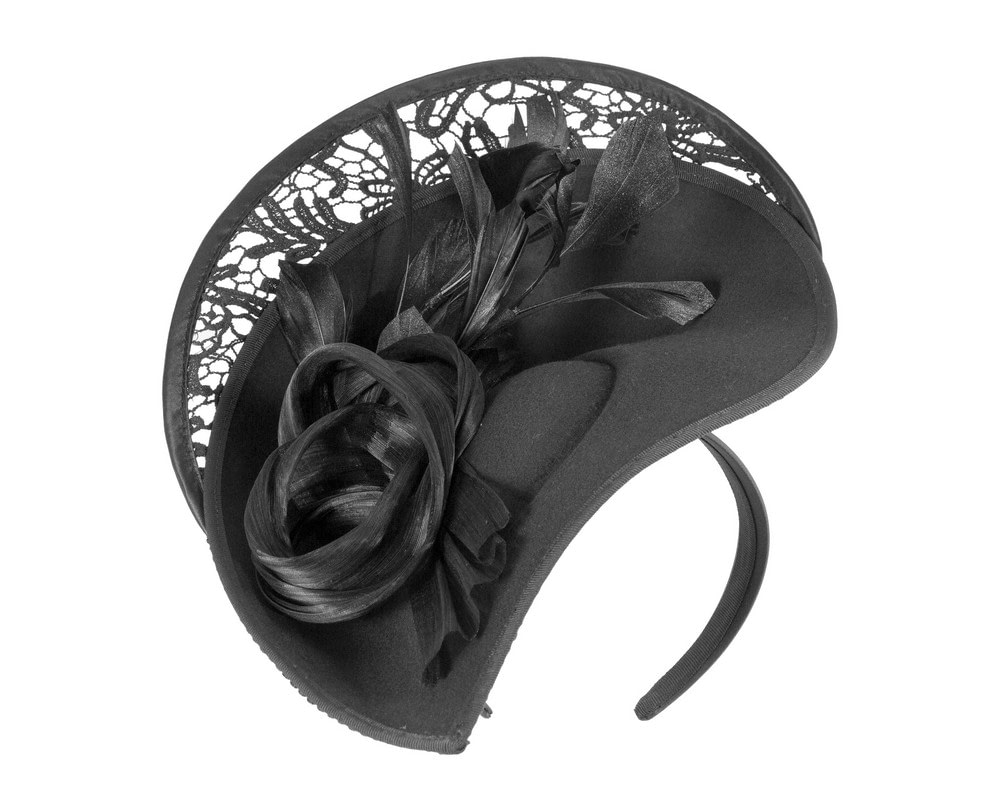 Fascinators Online - Bespoke black winter fascinator by Fillies Collection