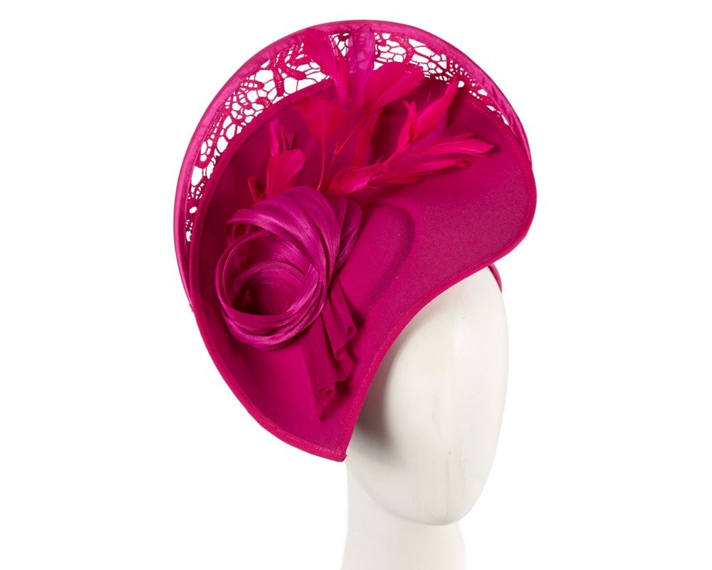 Fascinators Online - Bespoke fuchsia winter fascinator by Fillies Collection