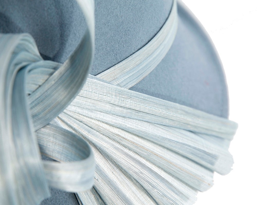 Bespoke light blue felt fedora by Fillies Collection - Fascinators Online Bespoke light blue felt fedora by Fillies Collection - Image 5