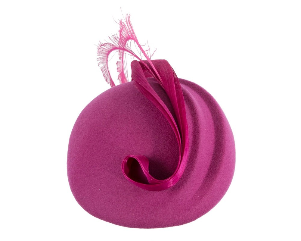Designers fuchsia felt hat by Fillies Collection - Image 4