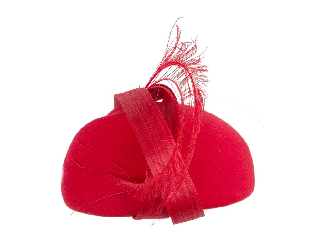 Designers red felt hat by Fillies Collection - Fascinators Online Designers red felt hat by Fillies Collection - Image 6