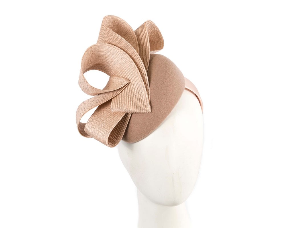 Fascinators Online - Nude winter racing pillbox fascinator by Fillies Collection