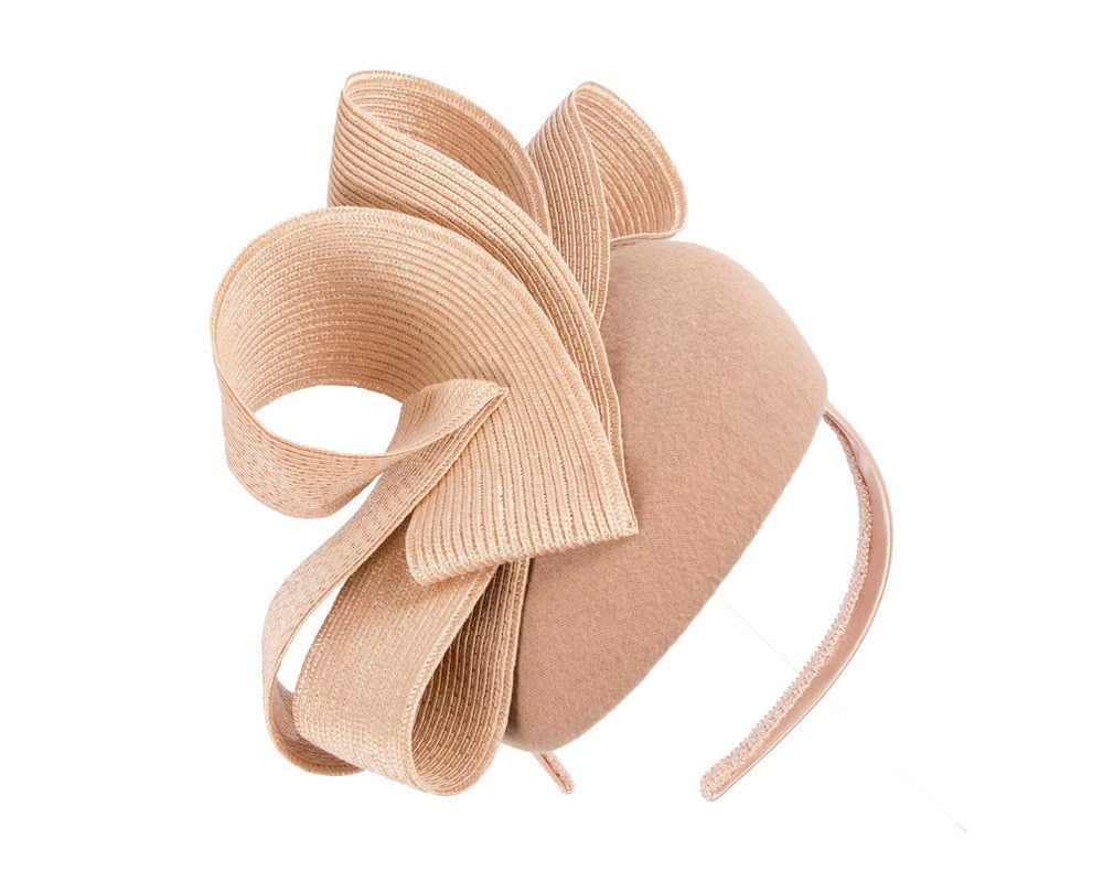 Fascinators Online - Nude winter racing pillbox fascinator by Fillies Collection