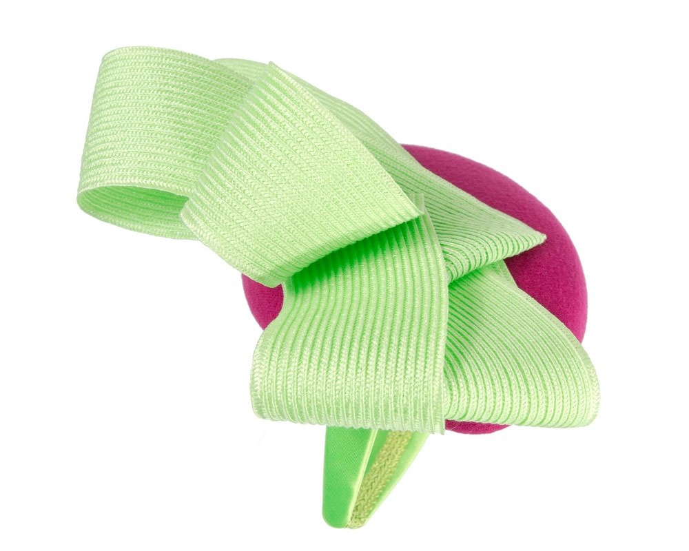 Fuchsia & lime winter racing pillbox fascinator by Fillies Collection - Fascinators Online Fuchsia & lime winter racing pillbox fascinator by Fillies Collection - Image 4