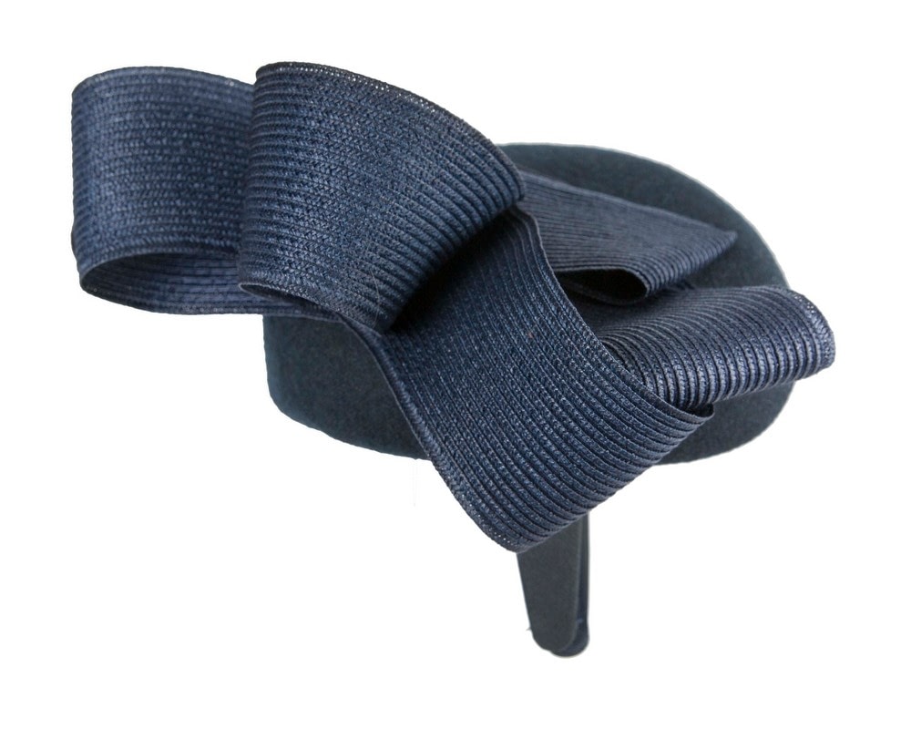 Navy winter racing pillbox fascinator by Fillies Collection - Image 4