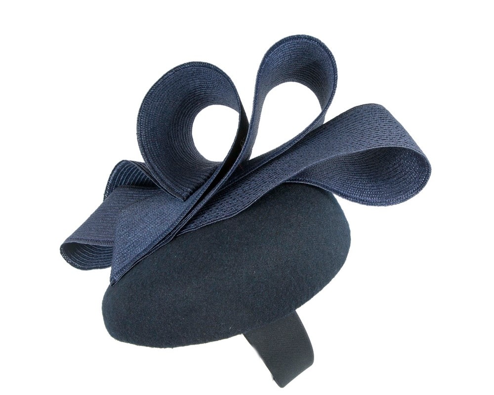 Navy winter racing pillbox fascinator by Fillies Collection - Image 3