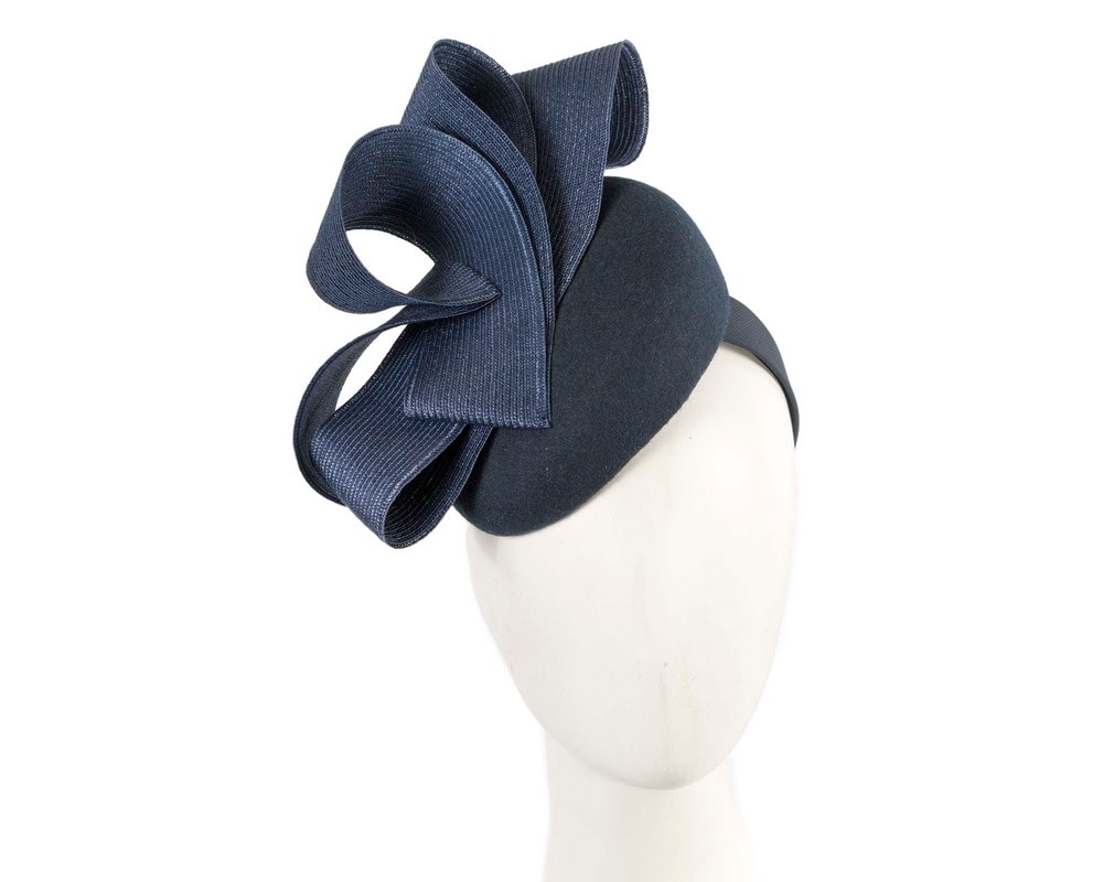 Fascinators Online - Navy winter racing pillbox fascinator by Fillies Collection