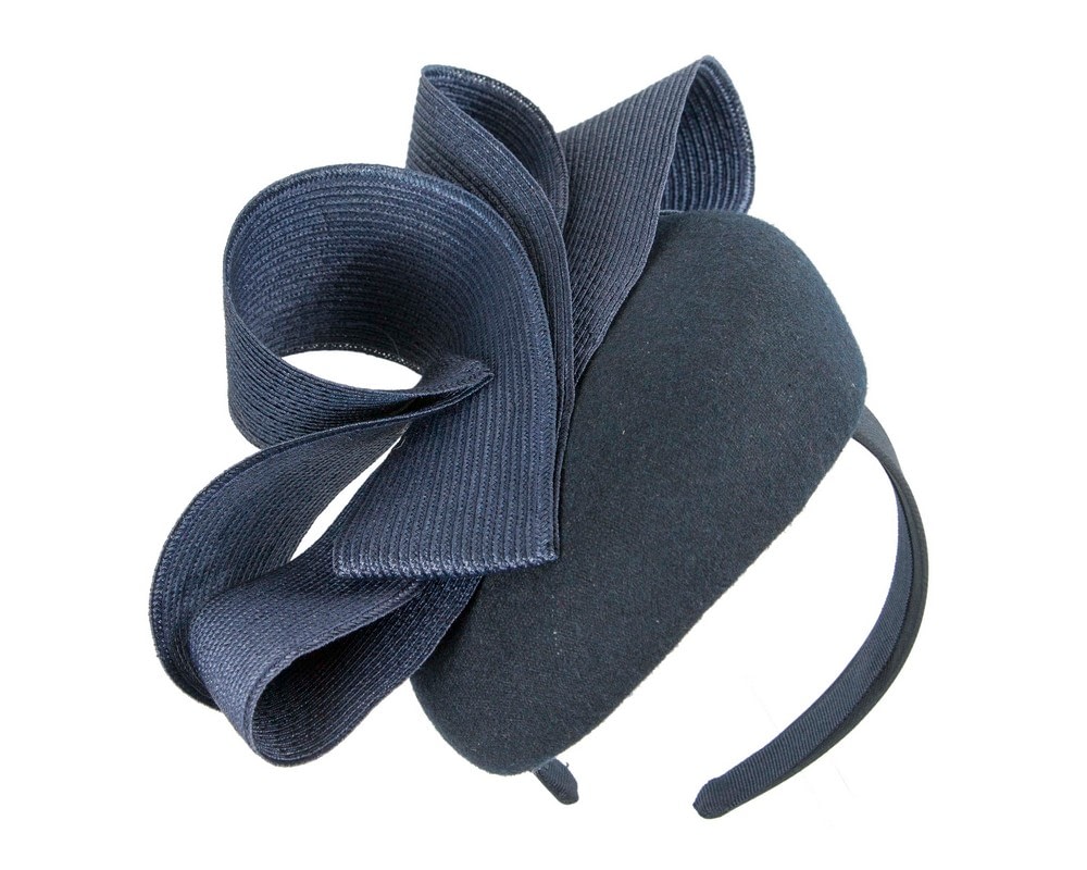Fascinators Online - Navy winter racing pillbox fascinator by Fillies Collection