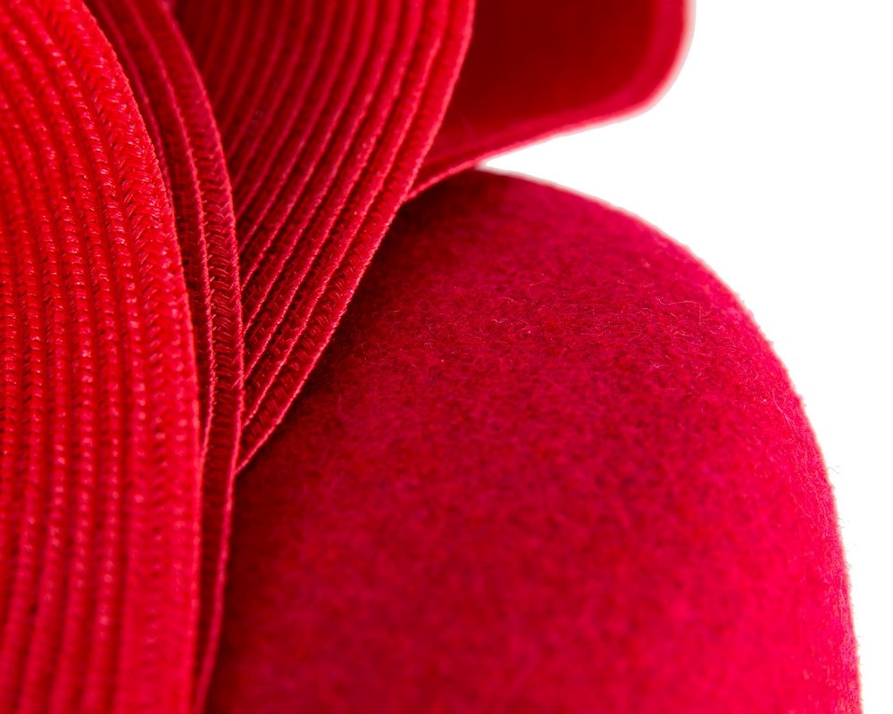 Red winter racing pillbox fascinator by Fillies Collection - Fascinators Online Red winter racing pillbox fascinator by Fillies Collection - Image 5