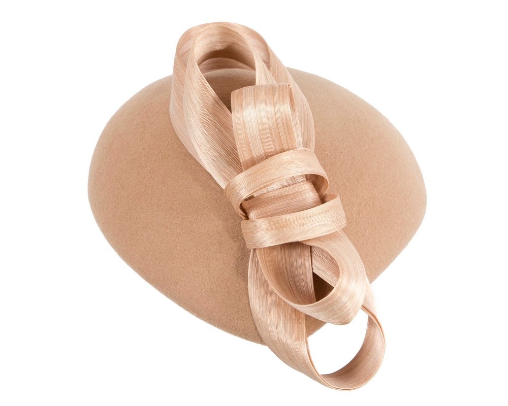 Beige winter fashion beret hat by Fillies Collection - Fascinators Online Beige winter fashion beret hat by Fillies Collection - Image 4