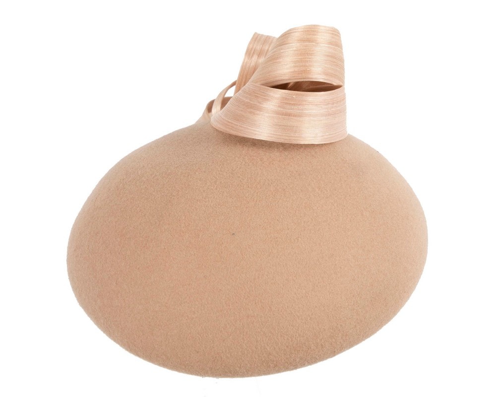 Beige winter fashion beret hat by Fillies Collection - Fascinators Online Beige winter fashion beret hat by Fillies Collection - Image 3