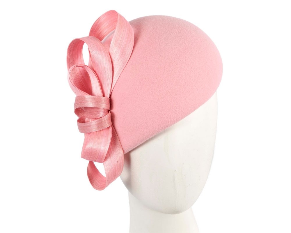Fascinators Online - Pink winter fashion beret hat by Fillies Collection