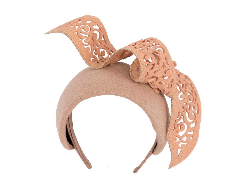 Fascinators Online - Beige winter fascinator headband