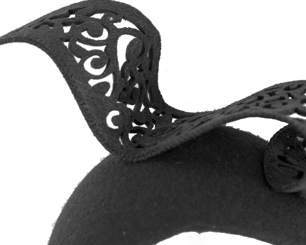 Black winter fascinator headband - Fascinators Online Black winter fascinator headband - Image 3