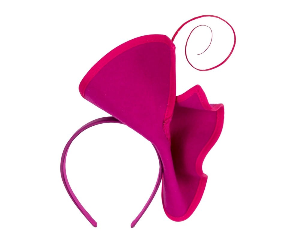 Fuchsia felt winter fascinator by Fillies Collection - Image 4