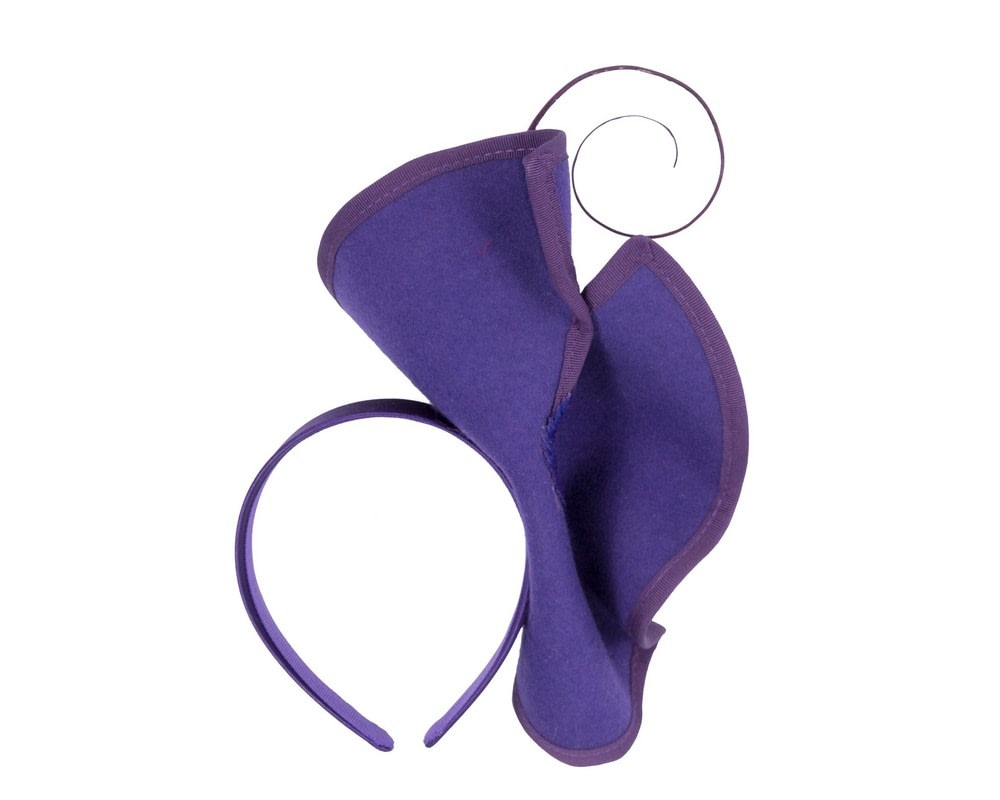 Purple felt winter fascinator by Fillies Collection - Fascinators Online Purple felt winter fascinator by Fillies Collection - Image 4