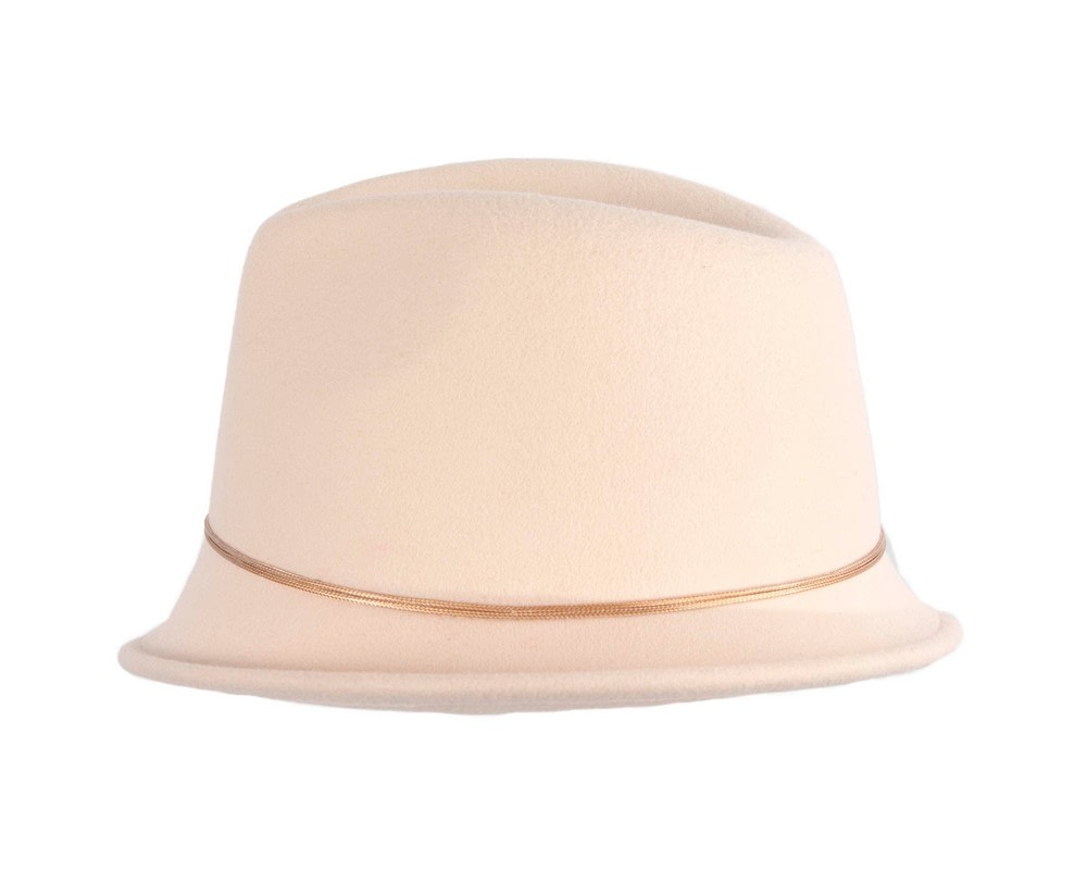 Beige ladies felt fedora hat by Max Alexander - Image 3