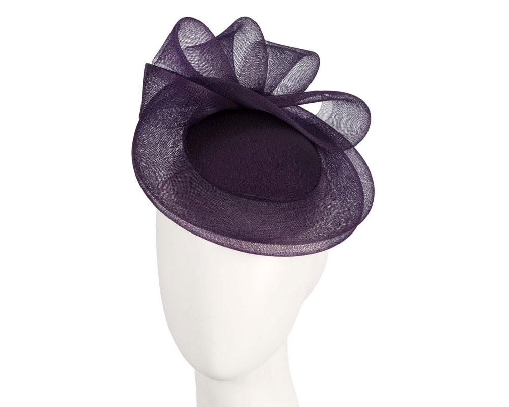 Fascinators Online - Purple custom made cocktail hat by Cupids Millinery