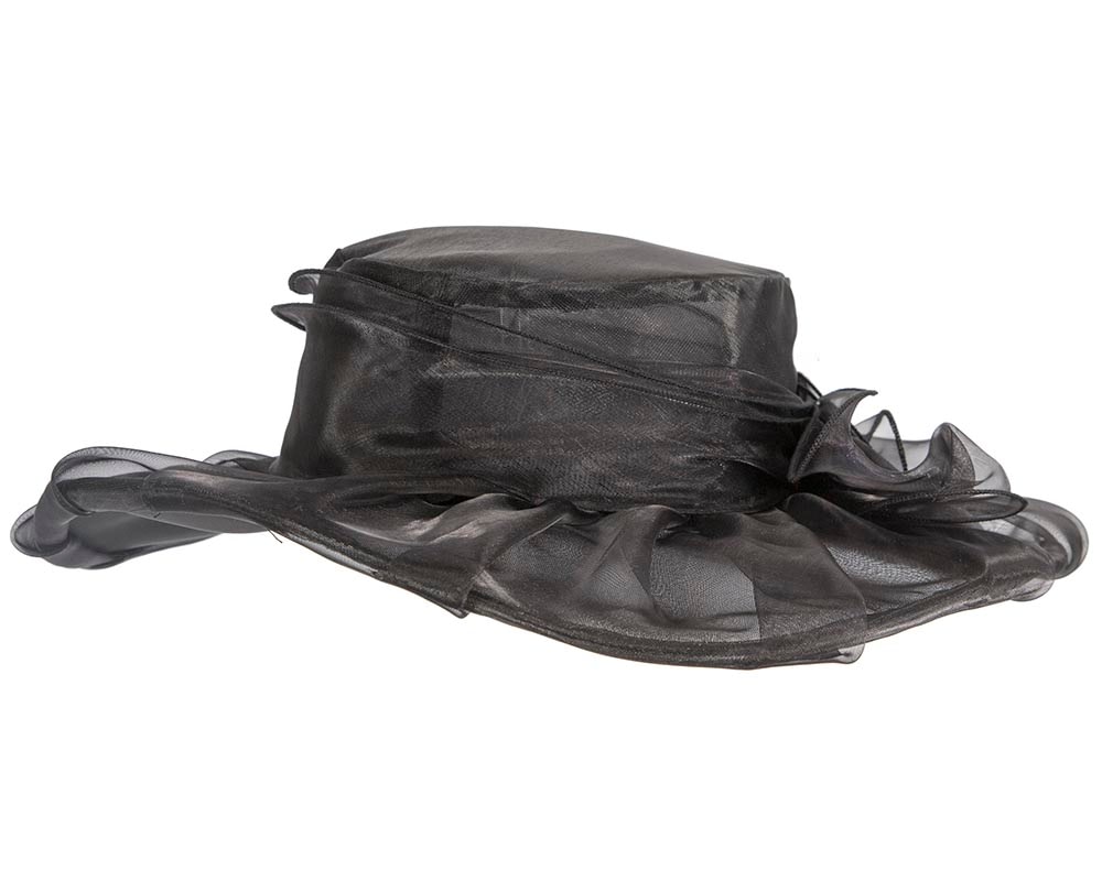 Black organza hat - Fascinators Online Black organza hat - Image 5