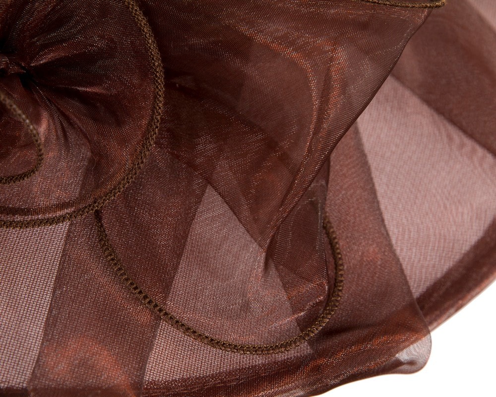 Chocolate brown organza hat - Image 4