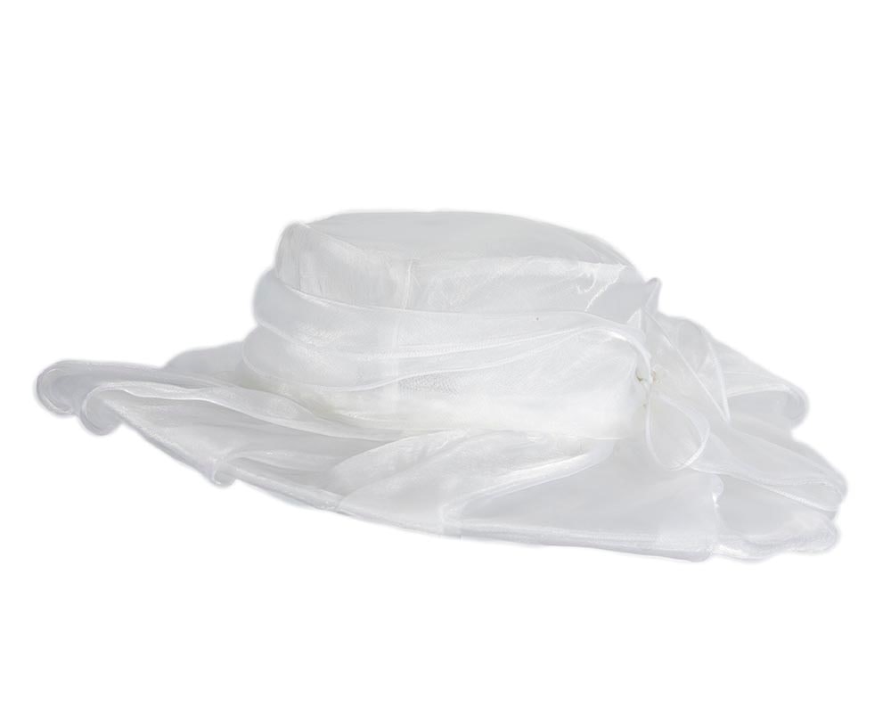 White organza hat - Fascinators Online White organza hat - Image 3