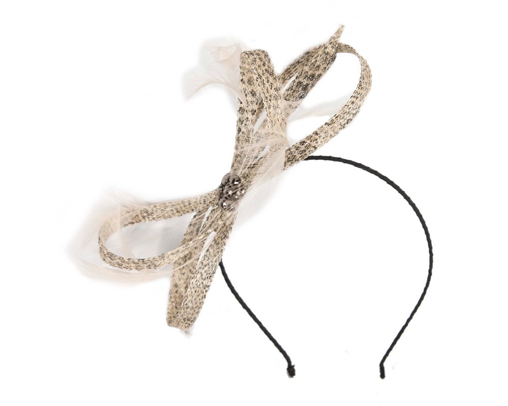 Fascinators Online - Snake skin sinamay fascinator