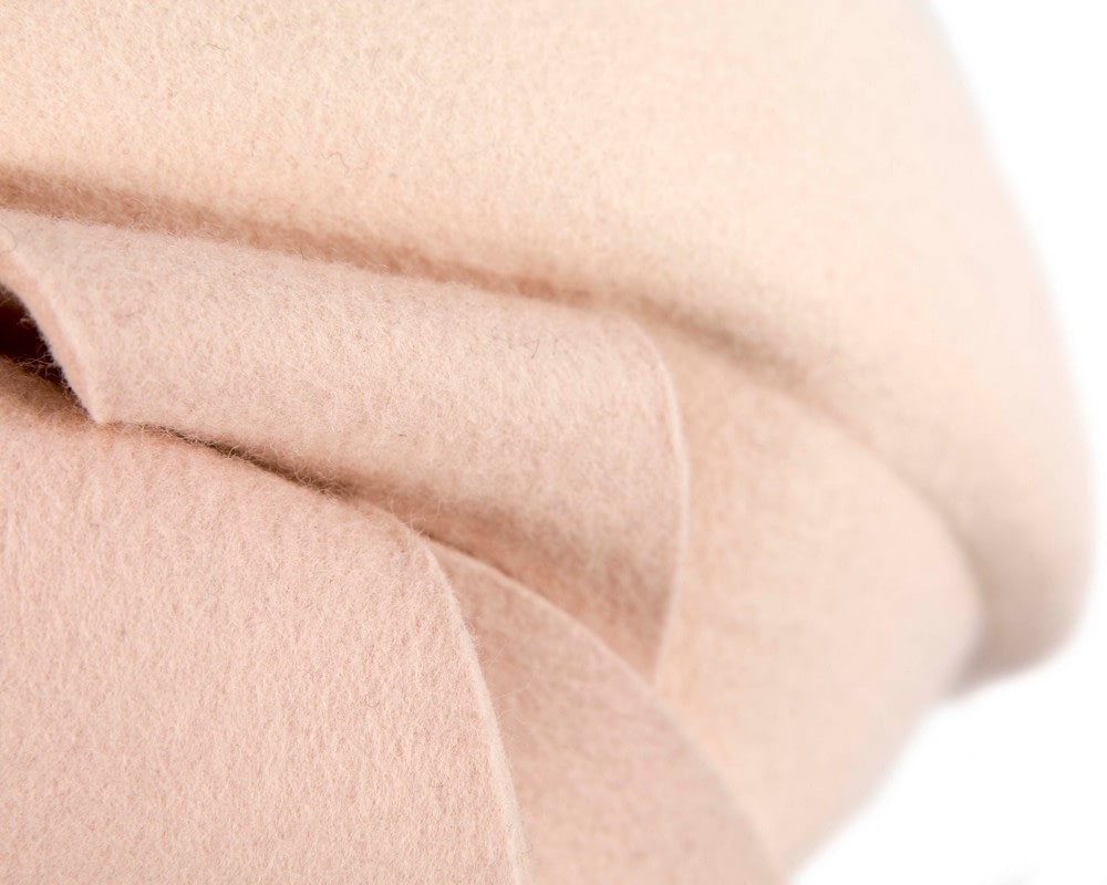 Nude winter fashion felt hat by Max Alexander - Fascinators Online Nude winter fashion felt hat by Max Alexander - Image 5