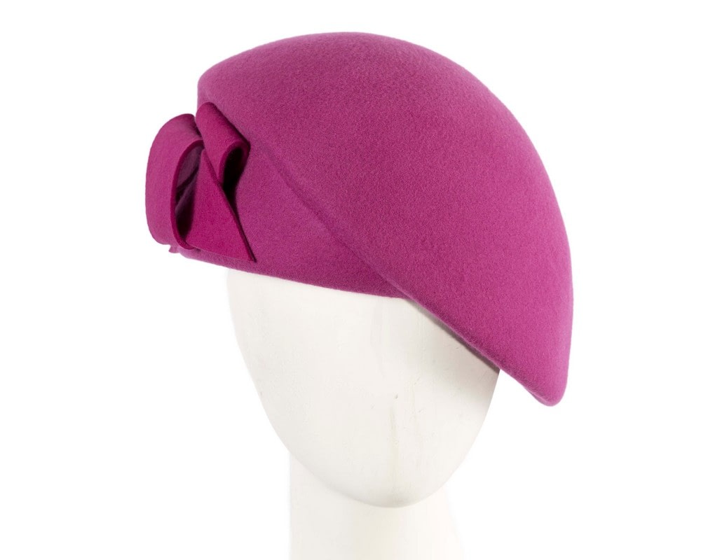 Fascinators Online - Fuchsia winter fashion felt hat by Max Alexander