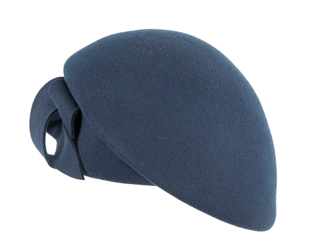 Fascinators Online - Navy winter fashion felt hat by Max Alexander