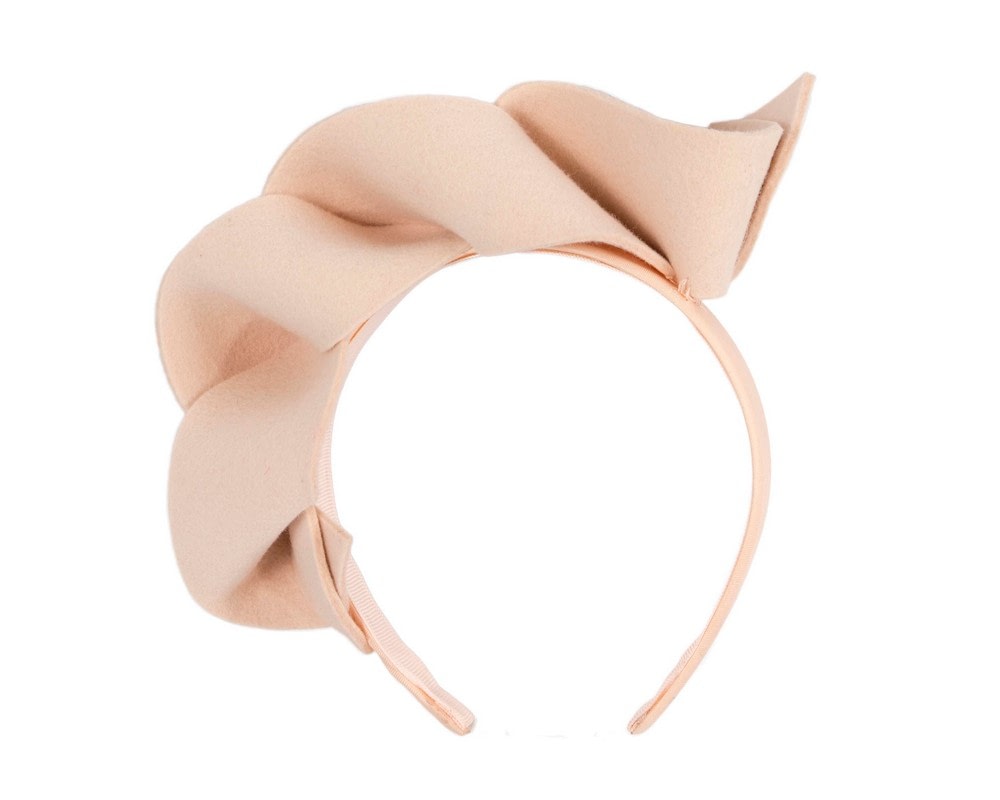 Fascinators Online - Nude spiral winter felt fascinator
