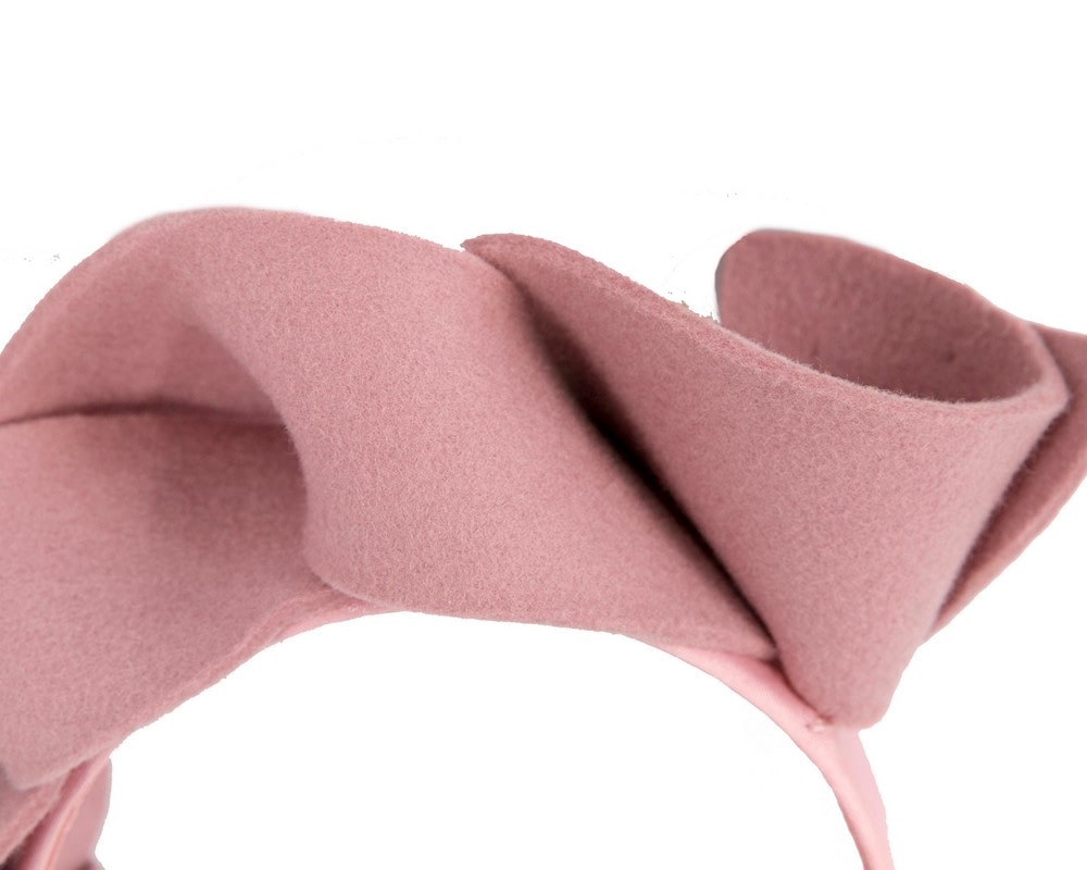 Dusty pink spiral winter felt fascinator - Fascinators Online Dusty pink spiral winter felt fascinator - Image 3